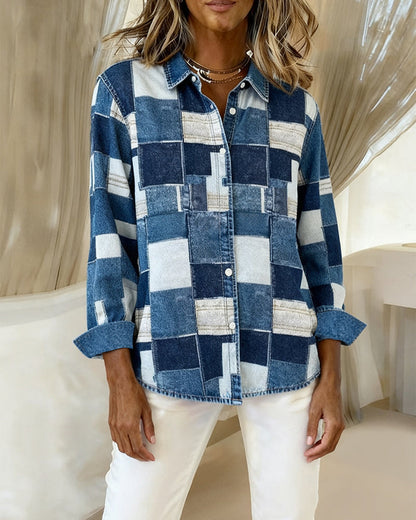 Lapel Stylish Long-Sleeved Shirt