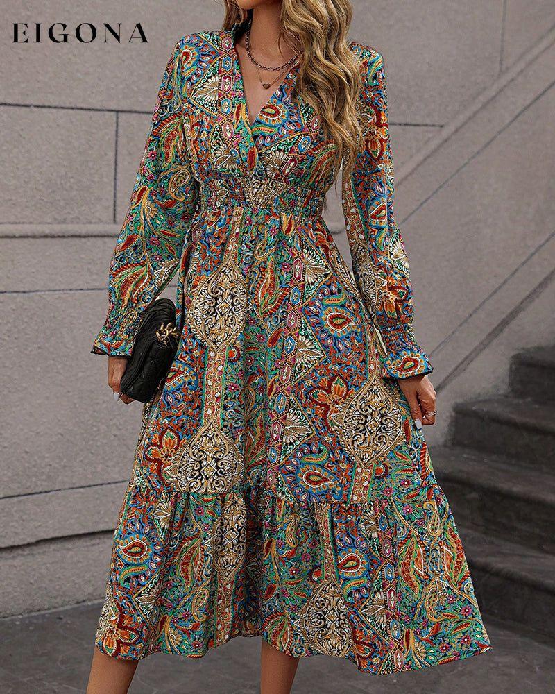 Paisley print v-neck dress Multicolor 2023 f/w 23BF casual dresses Clothes Dresses spring