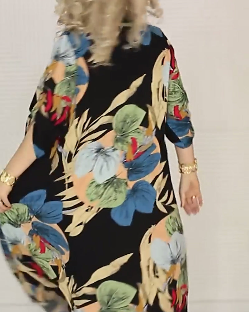 Loose-fitting lapel dress with colorful prints 2023 f/w casual dresses spring summer vacation dresses