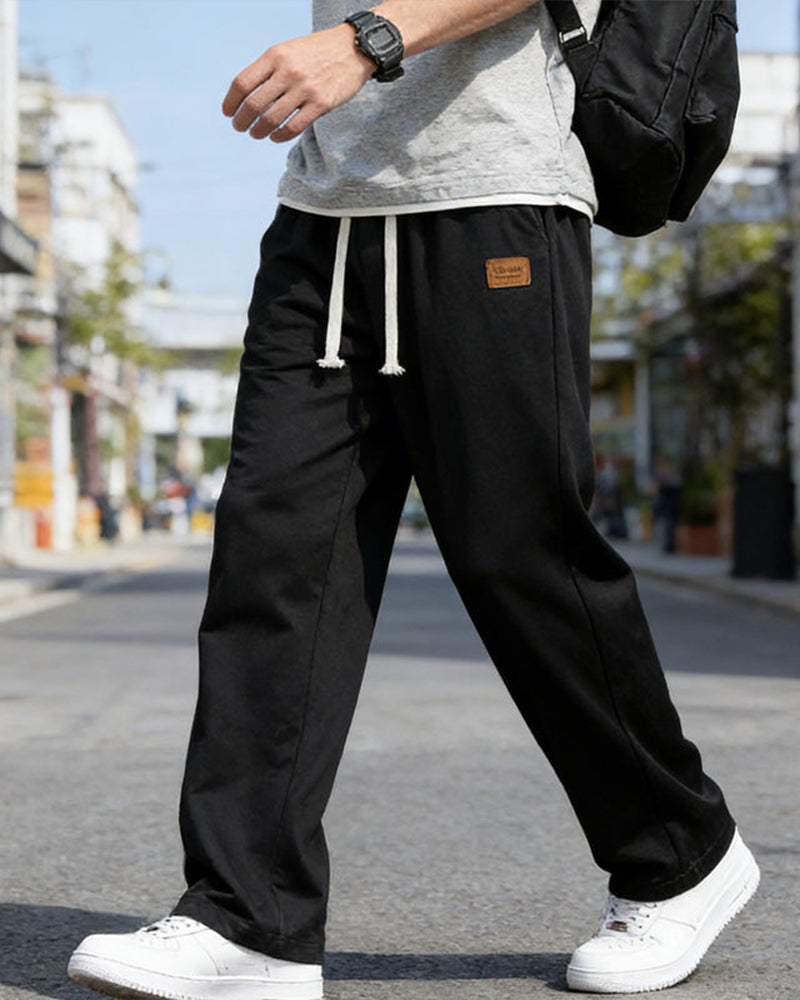 Men's Casual Drawstring Straight Leg Pants