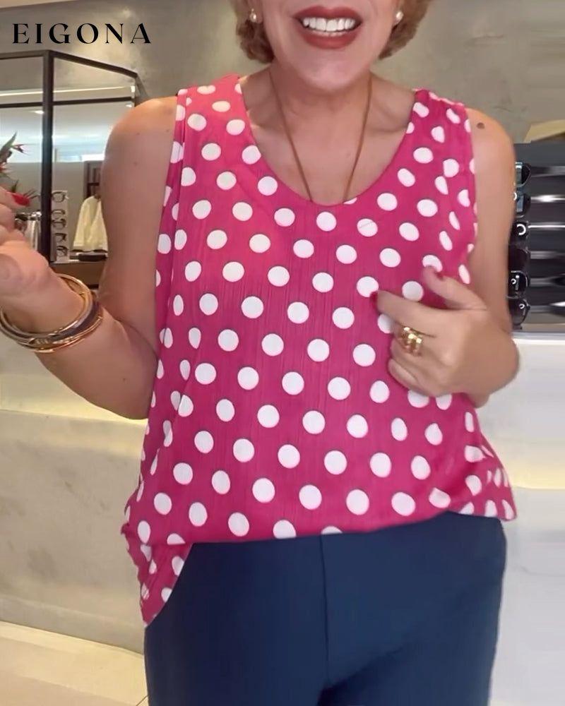 Sleeveless polka dot print blouse blouses & shirts summer