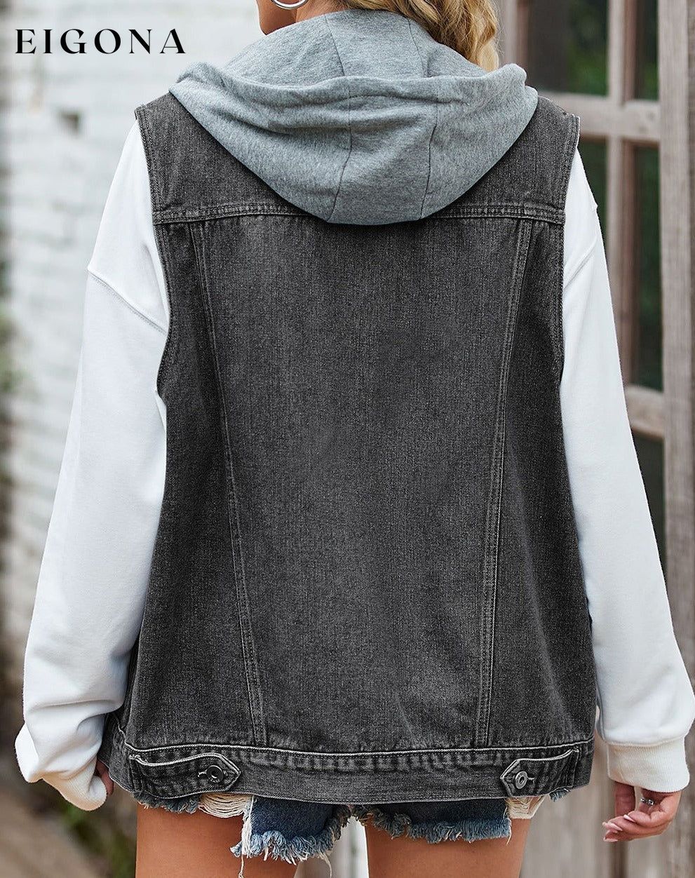 Sleeveless Hooded Denim Jacket with Pockets clothes M.F Ship From Overseas Shipping Delay 09/29/2023 - 10/02/2023 trend