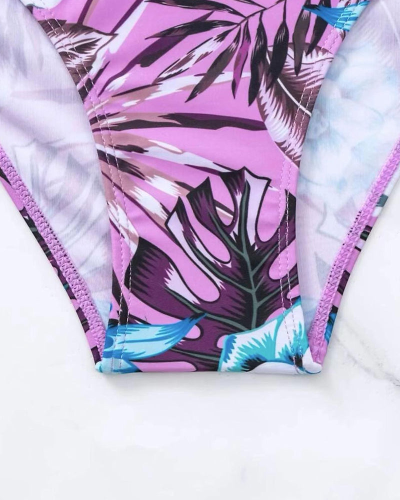 Sexy Purple Two-Piece Swimsuit