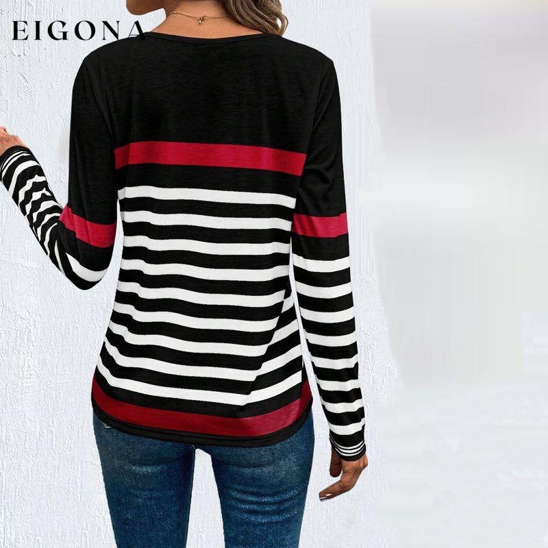 Casual Striped T-Shirt best Best Sellings clothes Plus Size Sale tops Topseller