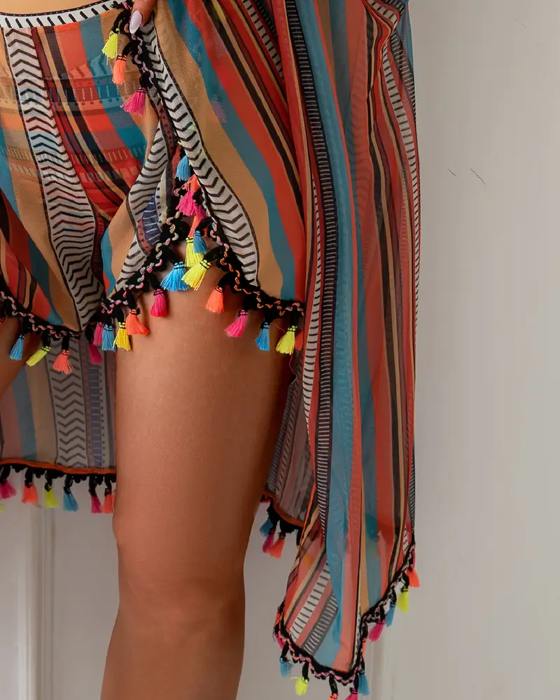 Striped Bra Strap Swimsuit