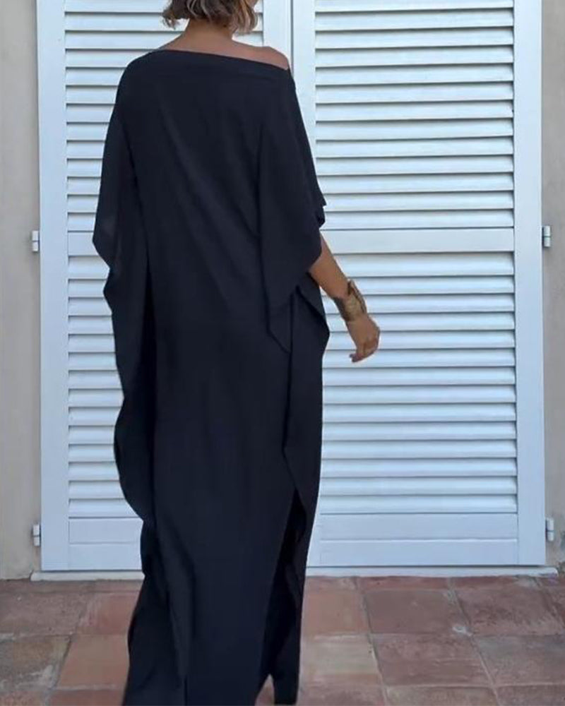 Flowing Solid Color Dress