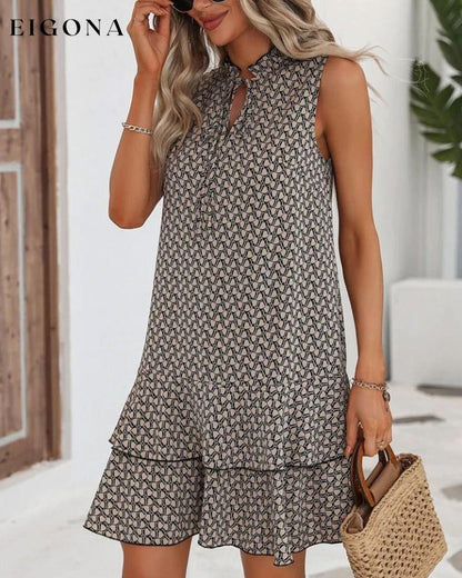 Ruffled Print Sleeveless Dress 23BF Casual Dresses Clothes Dresses SALE Spring Summer