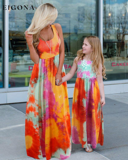 Family Matching Outfits in Floral Print Orange 23BF Casual Dresses Clothes Dresses Spring Summer