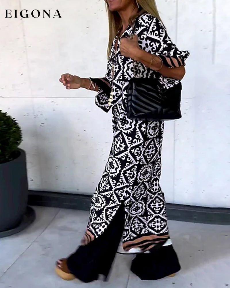 V-neck printed loose long dress 23BF Casual Dresses Clothes Dresses Spring Summer