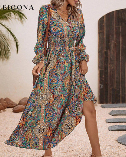 Multicolored paisley print elegant dress 23BF Casual Dresses Clothes Dresses Elegant Dresses Spring Summer