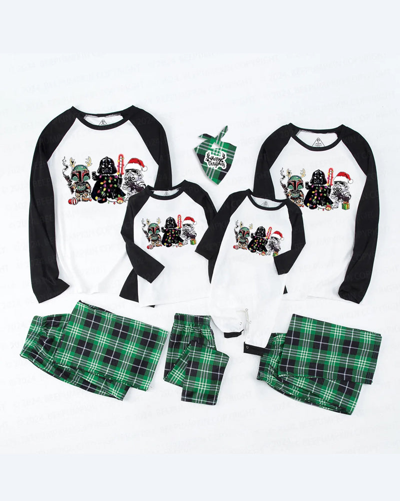 Cute Characters Christmas Family Matching Pajamas 2024 f/w Christmas matching family outfits two-piece sets