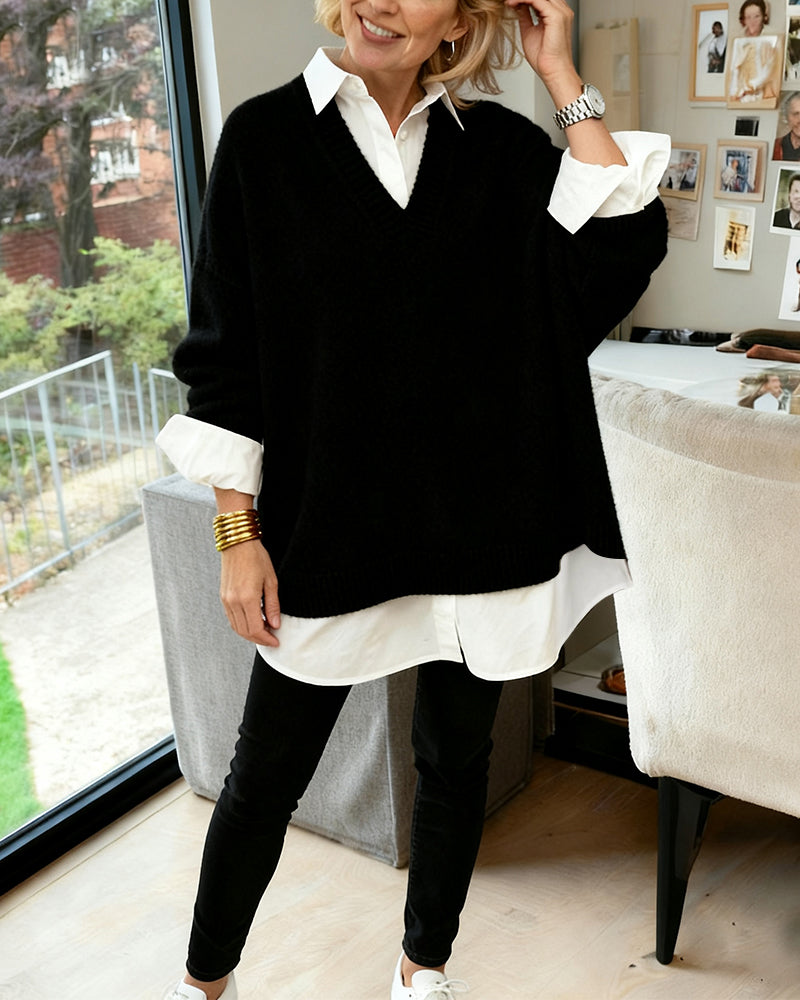 Fashionable Loose Long-Sleeved Jumper