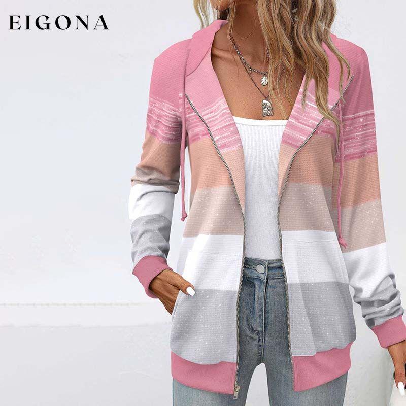Color Block Hooded Jacket best Best Sellings cardigan cardigans clothes Plus Size Sale tops Topseller