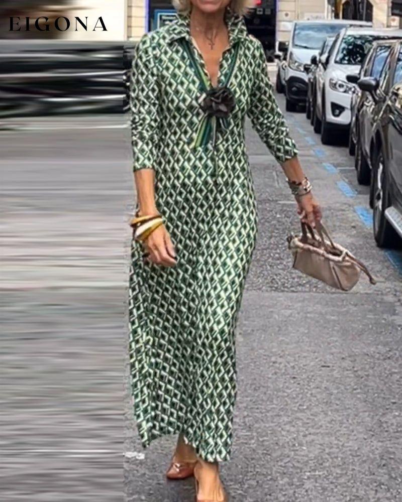 V Neck Printed Maxi Dress 2023 f/w 23BF casual dresses Clothes Dresses spring