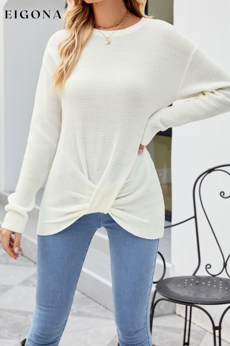 Twisted Round Neck Sweater clothes Drizzle long sleeve Ship From Overseas sweaters Sweatshirt