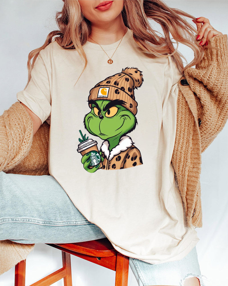 Grinch print casual T-shirt 2024 f/w christmas grinch spring summer t-shirts