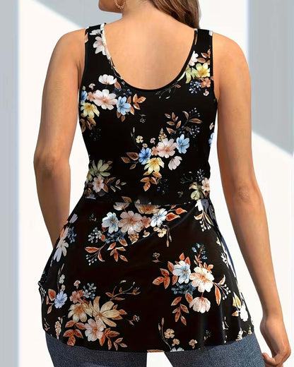 Casual Knotted Print Vest