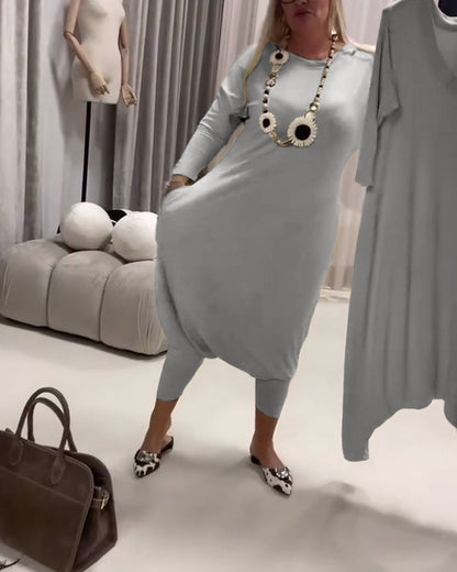 Einfarbiger, langärmliger Freizeit-Overall