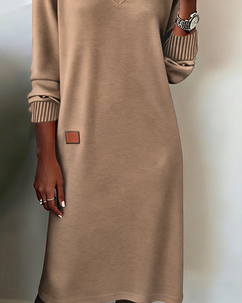 V-Neck Stylish Sweater Dress