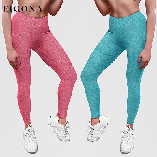 2-Pack: Women's Space Dye Seamless Ankle Length Lightweight Leggings bottoms refund_fee:800