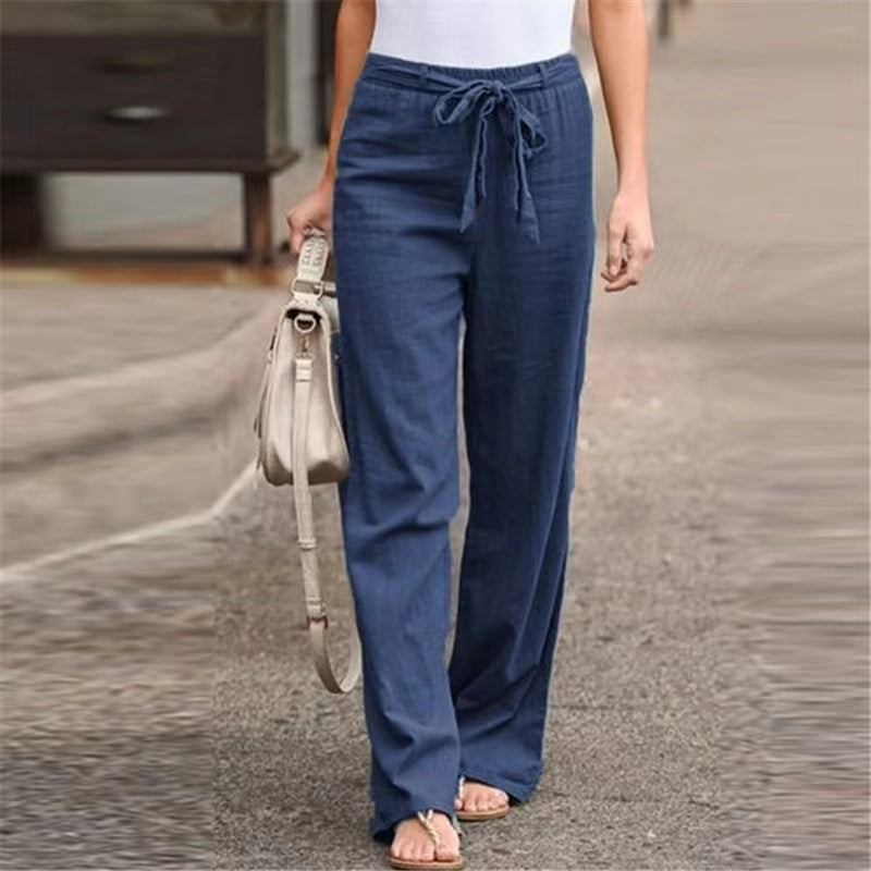 Casual Straight Trousers Navy Blue best Best Sellings bottoms clothes pants Plus Size Sale Topseller
