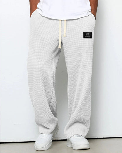 Men's Comfortable Wide Leg Trousers with Adjustable Waist