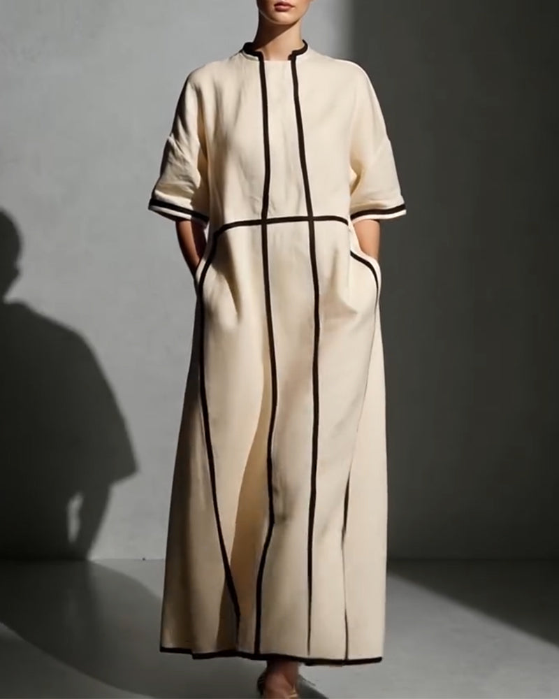 Color Block Loose Vacation Dress