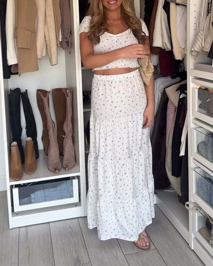 Holiday Floral Skirt Set