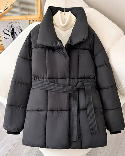 Simple color lapel casual padded jacket 2024 f/w padded jackets