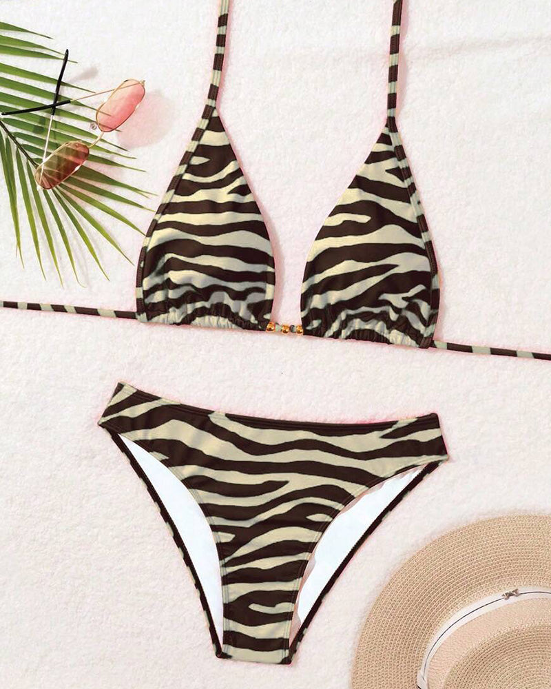 Zebra Print Triangle Sexy Bikini