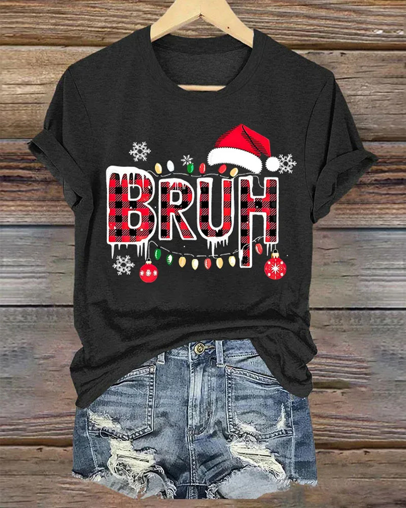 Women's Funny Bruh Christmas Casual T-Shirt chrismas t-shirts