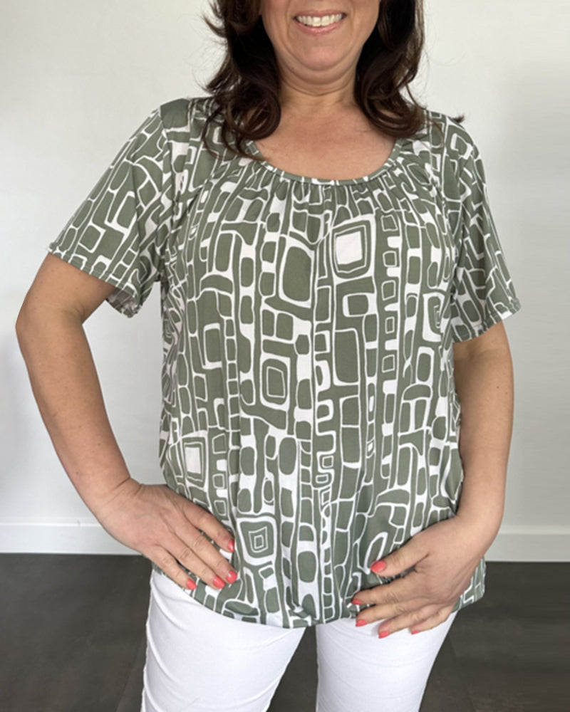 Fashion Round Neck Printed T-Shirt