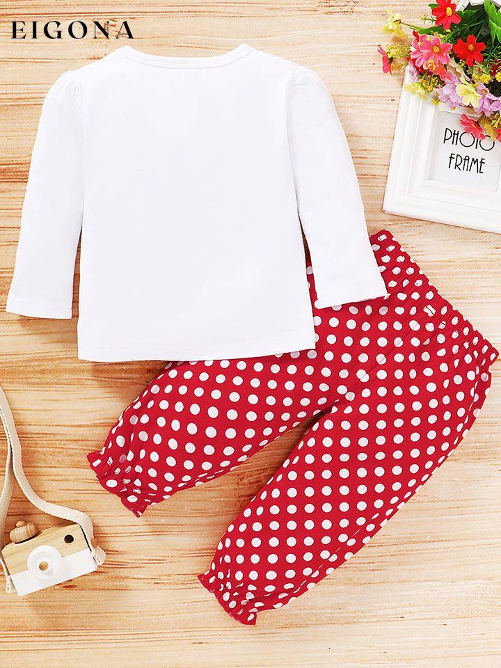 Round Neck Number One Graphic T-shirt and Polka Dot Pants Set B*L clothes Ship From Overseas Shipping Delay 09/29/2023 - 10/03/2023 trend