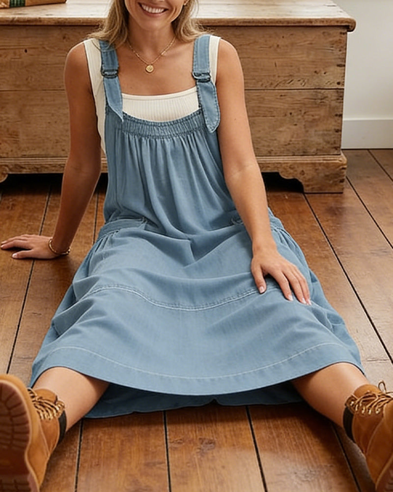 Adjustable Shoulder Strap Suspender Dress