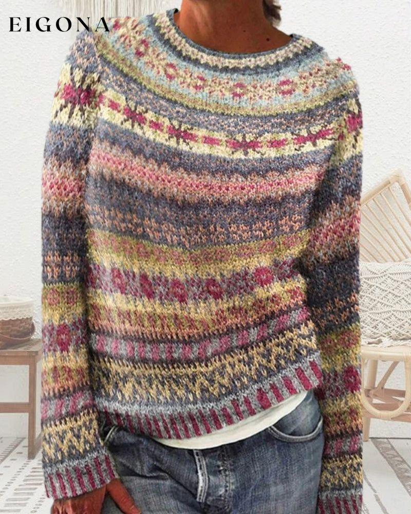 Colorful Round Neck Sweater 2023 f/w 23BF clothes Sweaters sweaters & cardigans Tops/Blouses