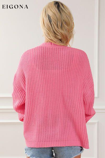 Open Front Dropped Shoulder Cardigan Clothes Ship From Overseas SYNZ