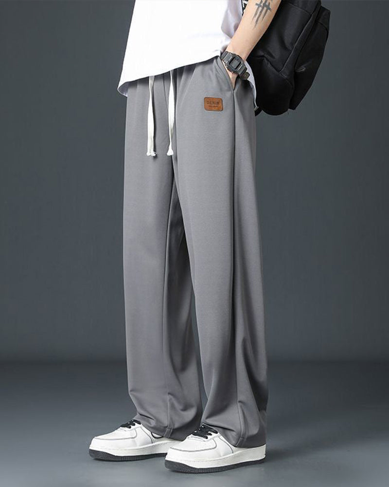 Men's Casual Drawstring Straight Leg Pants