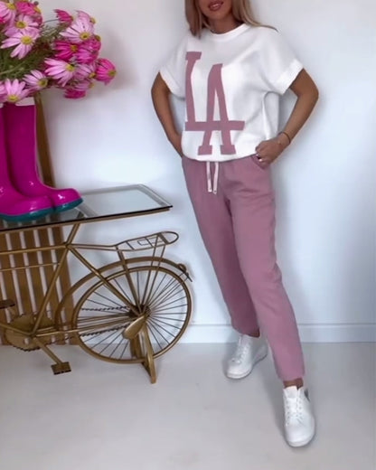 Lässiges Sport-Set mit Buchstabendruck