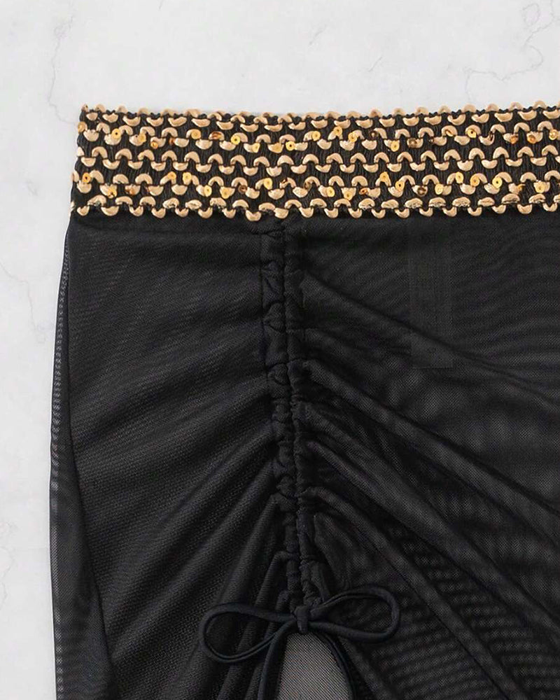 Sexy Swimsuit Cover Skirt Triangle Bottom