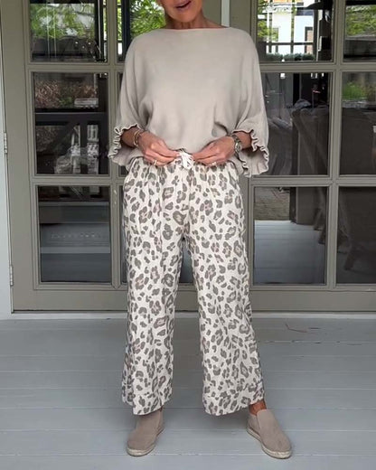Leopard print pocket casual pants 2023 f/w Pants spring summer