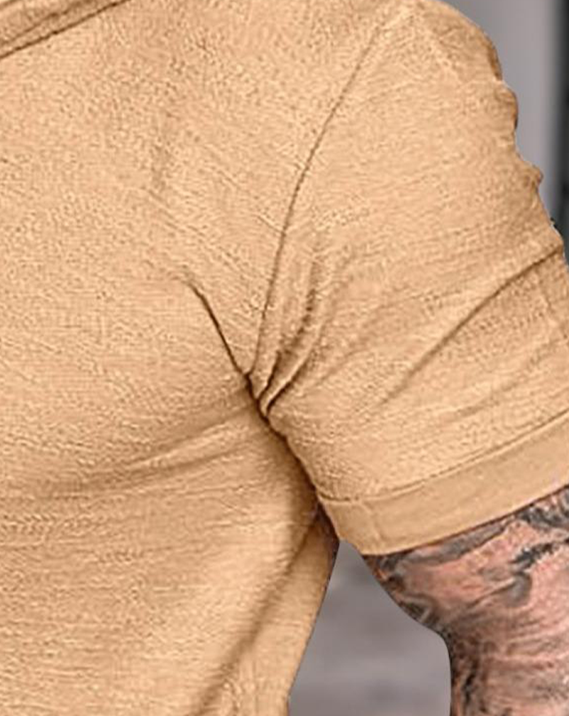 Men's Solid Drawstring Hooded Short Sleeve Tee, Casual Summer T-Shirt