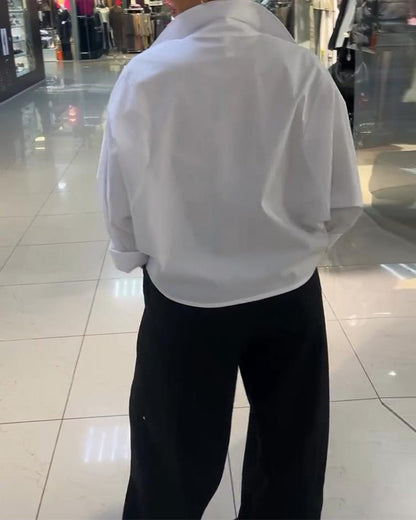 Stylish Solid Color Pocket Design Shirt