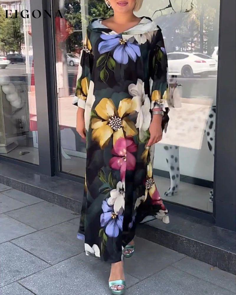 Floral print 3/4 Sleeve dress 2023 F/W 23BF Casual Dresses Clothes Dresses Summer