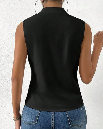 Plain v-neck sleeveless top