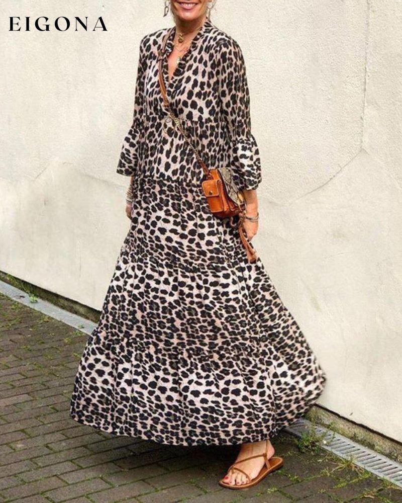 Loose leopard print dress 23BF Casual Dresses Clothes Dresses Spring Summer Vacation Dresses