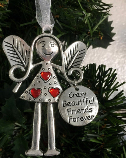 Crazy beautiful friends forever - angel ornament christmas gift ACCESSORIES Christmas