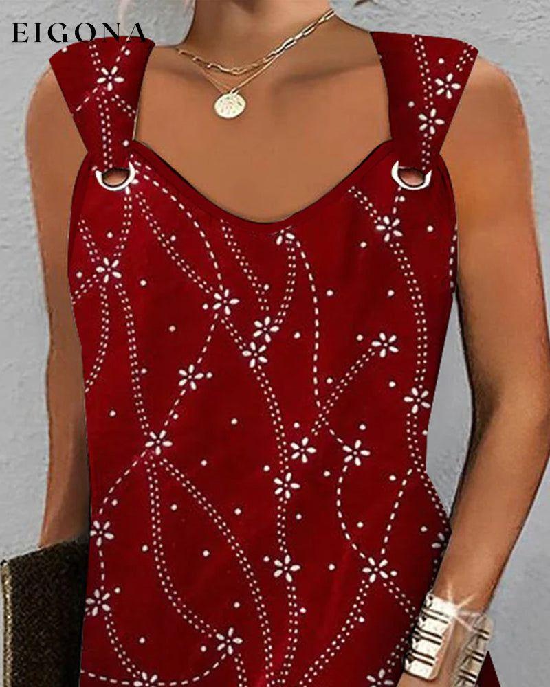 Stylish elegant printed sleeveless dress 23BF Casual Dresses Clothes Dresses Summer