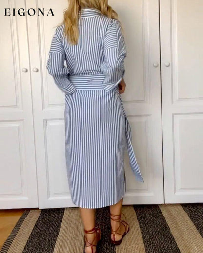 Striped shirt dress with belt 23BF Casual Dresses Clothes Dresses Spring Summer