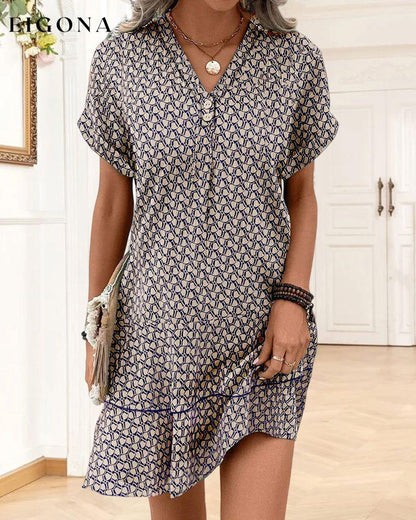 V Neck Short Sleeve Casual Dress 23BF Casual Dresses Clothes Dresses Spring Summer