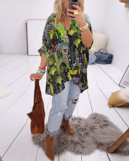 Loose Fashion Printed Blouse
